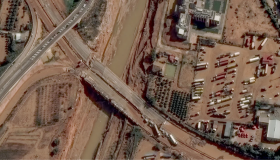Imagens de satélite mostram destruição em Valência, na Espanha, após enchentes, em 31 de outubro de 2024