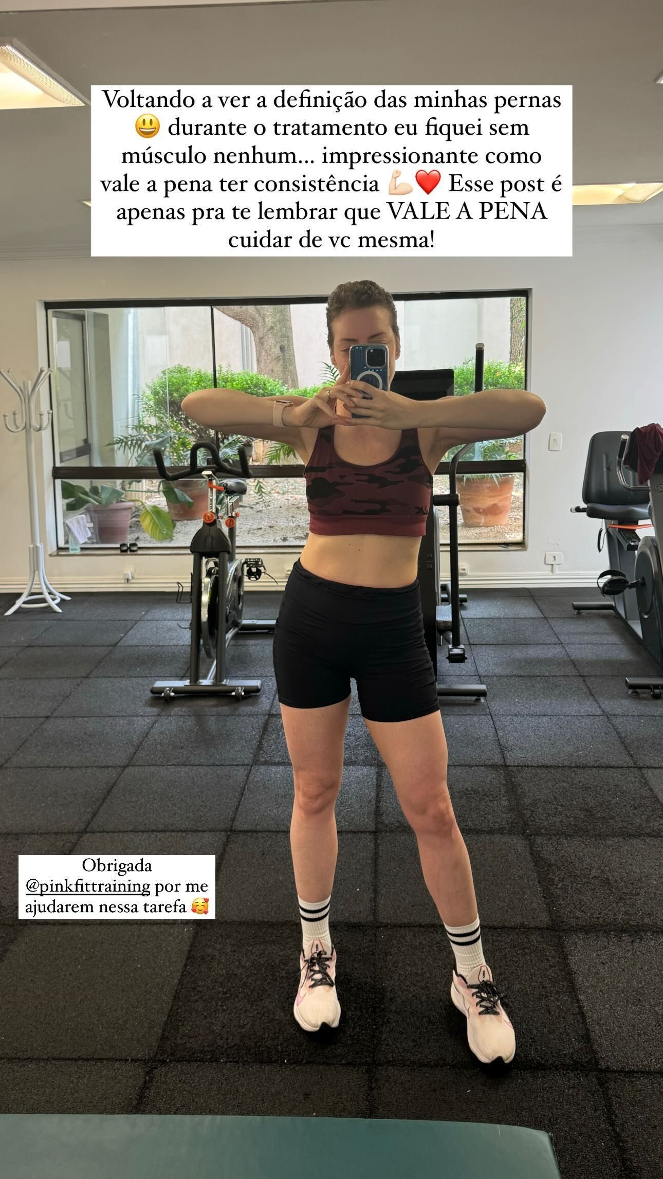 Fabiana Justus publicou foto de treino no story e comemorou sua evolução • Instagram/Fabiana Justus