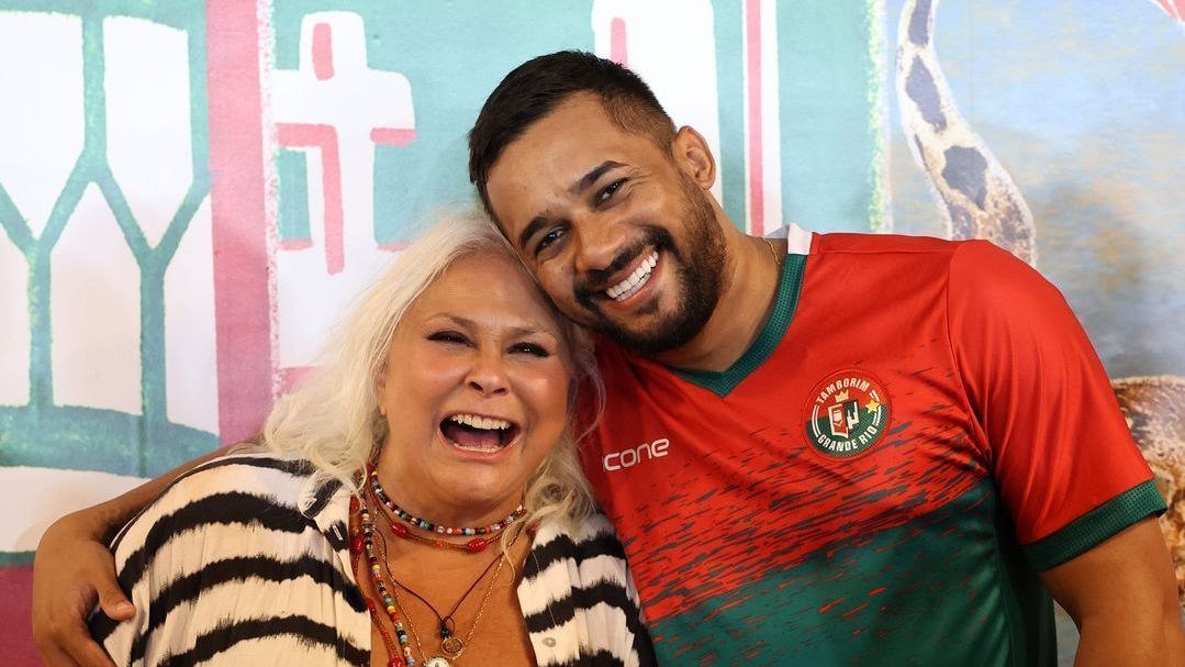 Fafá de Belém e Mestre Fafá no ensaio da Grande Rio