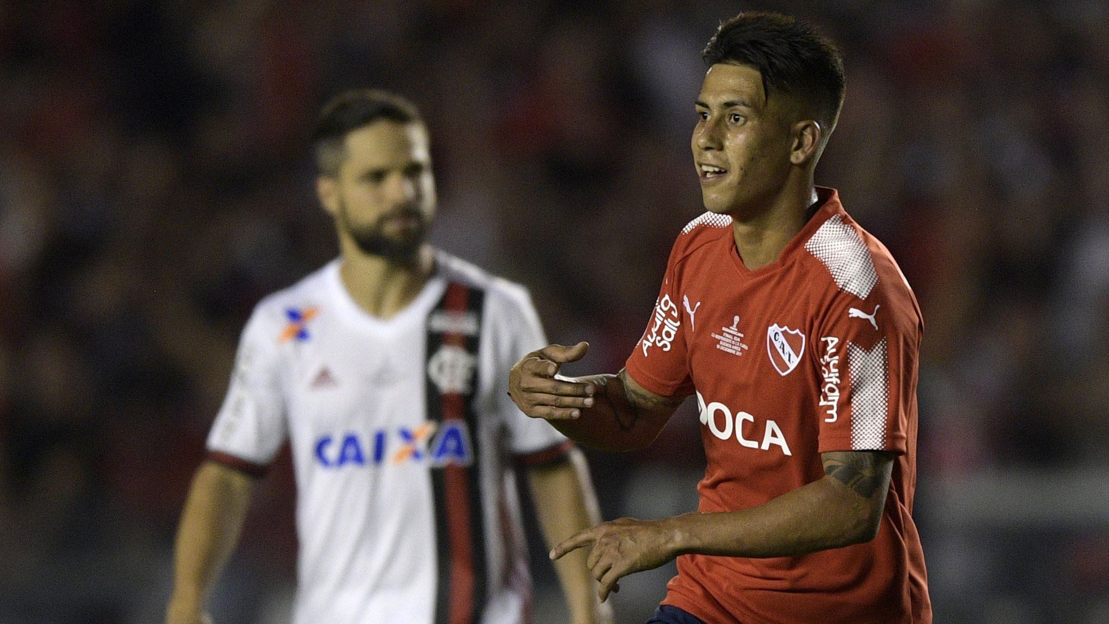 Meza comemora gol contra o Flamengo na final de 2017