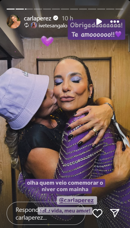 Ivete Sangalo deseja feliz aniversário à amiga Carla Perez • Instagram/ Carla Perez