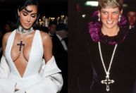 Kim Kardashian usa famoso colar de crucifixo da Princesa Diana