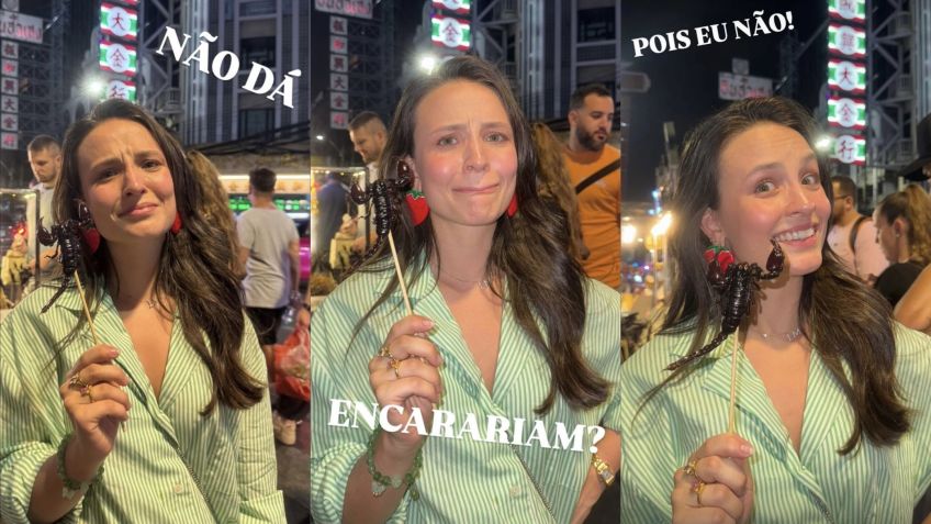 Larissa Manoela publicou sequência de fotos para contar se comeu insetos • Instagram/Larissa Manoela