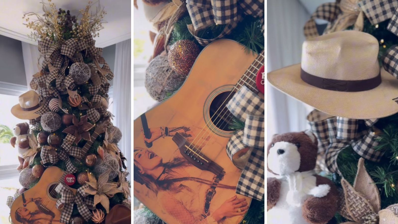 Árvore de Natal de Lauana Prado tem chapéu e violão • Instagram/Fábrica de Natal