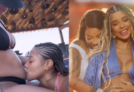 Ludmilla beija a barriga de Brunna Gonçalves: "Conversando com o baby"