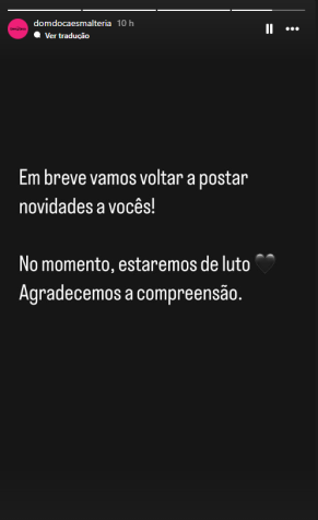 Loja publica mensagem de luto pela morte da empresária Jane • Reprodução/Redes Sociais