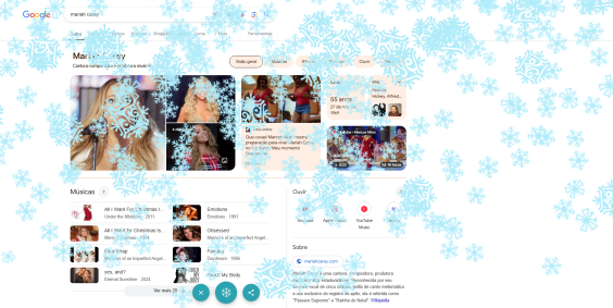 Mariah Carey ganhou um Doodle especial de Natal do Google para chamar de seu