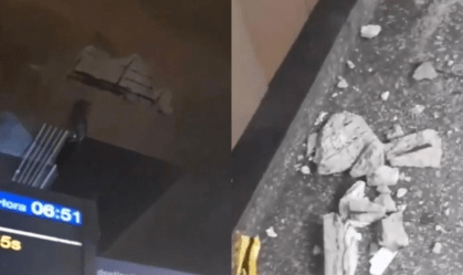 Vídeo: passageira fica ferida após ser atingida por pedaço de teto em Metrô