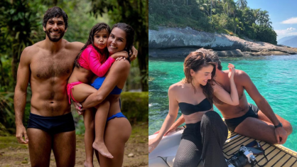 Montagem com Hugo Moura e Deborah Secco, e Hugo Moura com nova namorada
