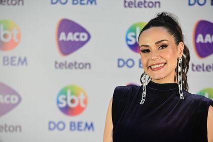 A apresentadora Nadja Haddad participou do Teleton 2024, no SBT