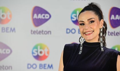 A apresentadora Nadja Haddad participou do Teleton 2024, no SBT