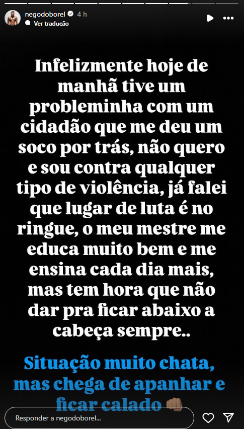 Pronunciamento Nego do Borel • Reprodução / Redes Sociais