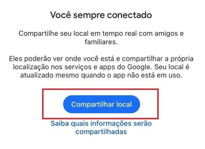 No Google Maps, também é possível compartilhar a localização em tempo real • Google Maps/Reprodução