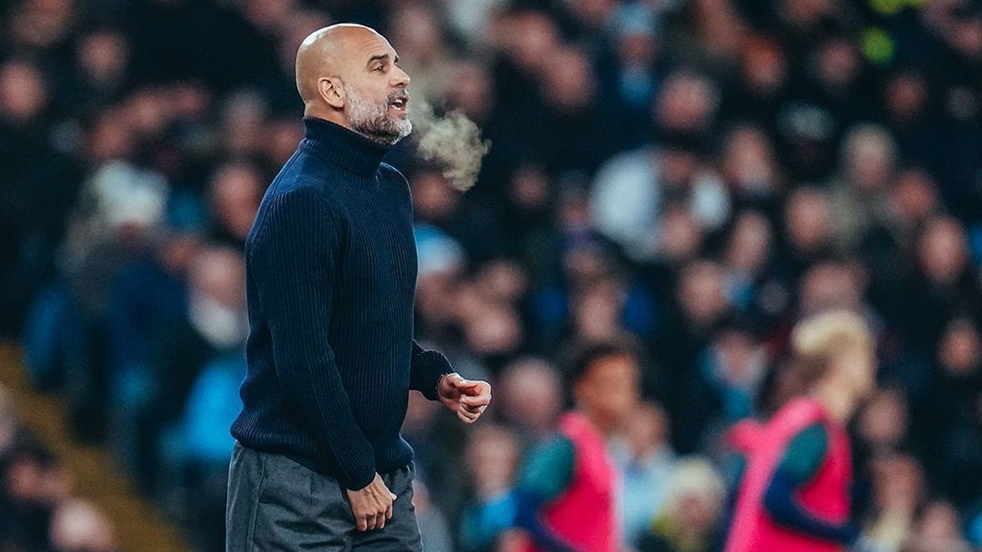 Guardiola durante a derrota do Manchester City para o Tottenham