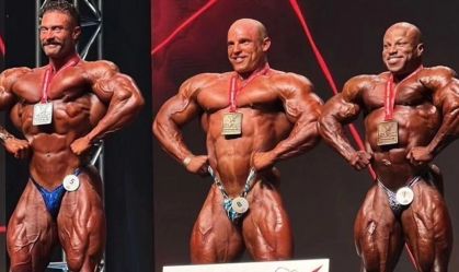 Martin Fitzwater, Chris Bumstead e Shaun Clarida no pódio do Praga Pro