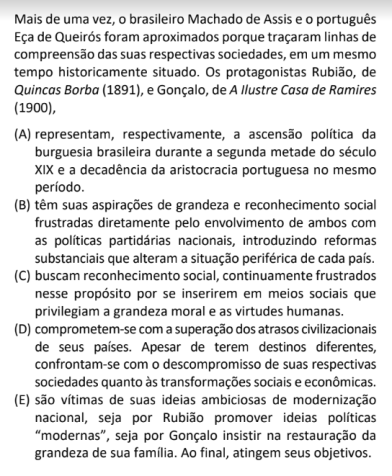 Questão da primeira fase da Fuvest • Reprodução/Fuvest