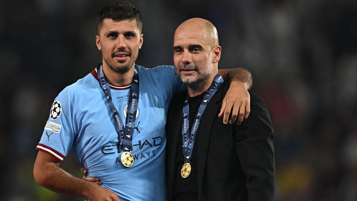 Rodri e Guardiola, do City