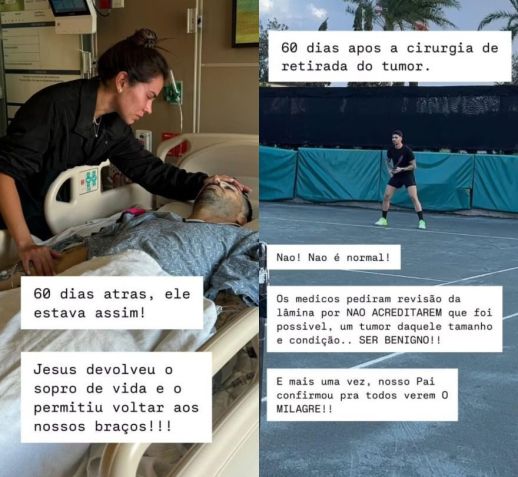 Adriana Sant'Anna mostrou o "antes e depois" de Rodrigão, que passou por cirurgia para retirada de um tumor na glândula suprarrenal em agosto • Instagram/Adriana Sant'Anna
