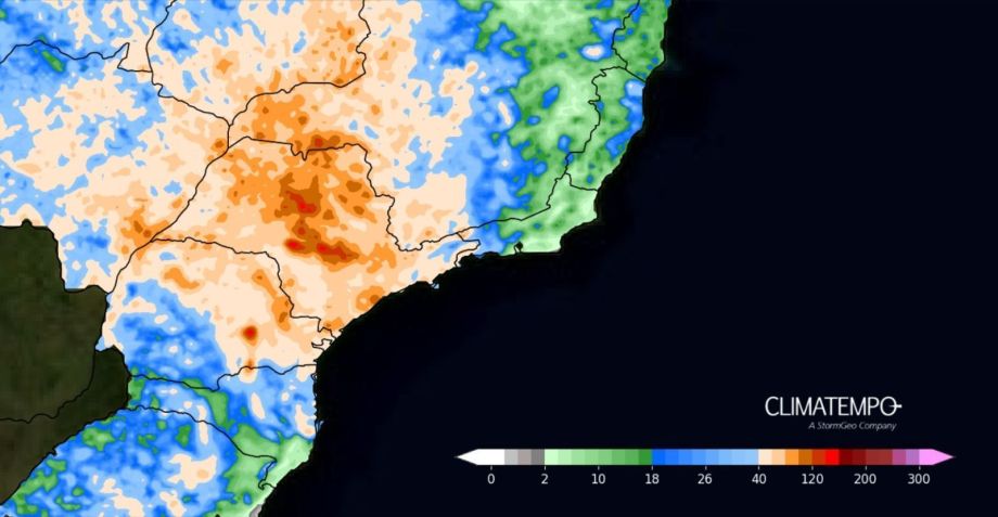 Mapa do Climatempo mostra previsão de acumulado de chuva em São Paulo até quarta (6) • Climatempo