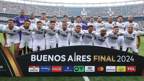 Elenco do Botafogo antes da final da Libertadores 2024