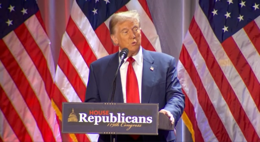 Donald Trump discursa para republicanos da Câmara