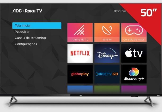 AOC Roku TV 50U6125/78G. • Créditos: AOC.