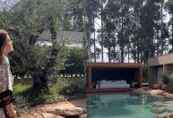 De muleta, Vera Viel publica vídeo admirando a paisagem da mansão onde vive