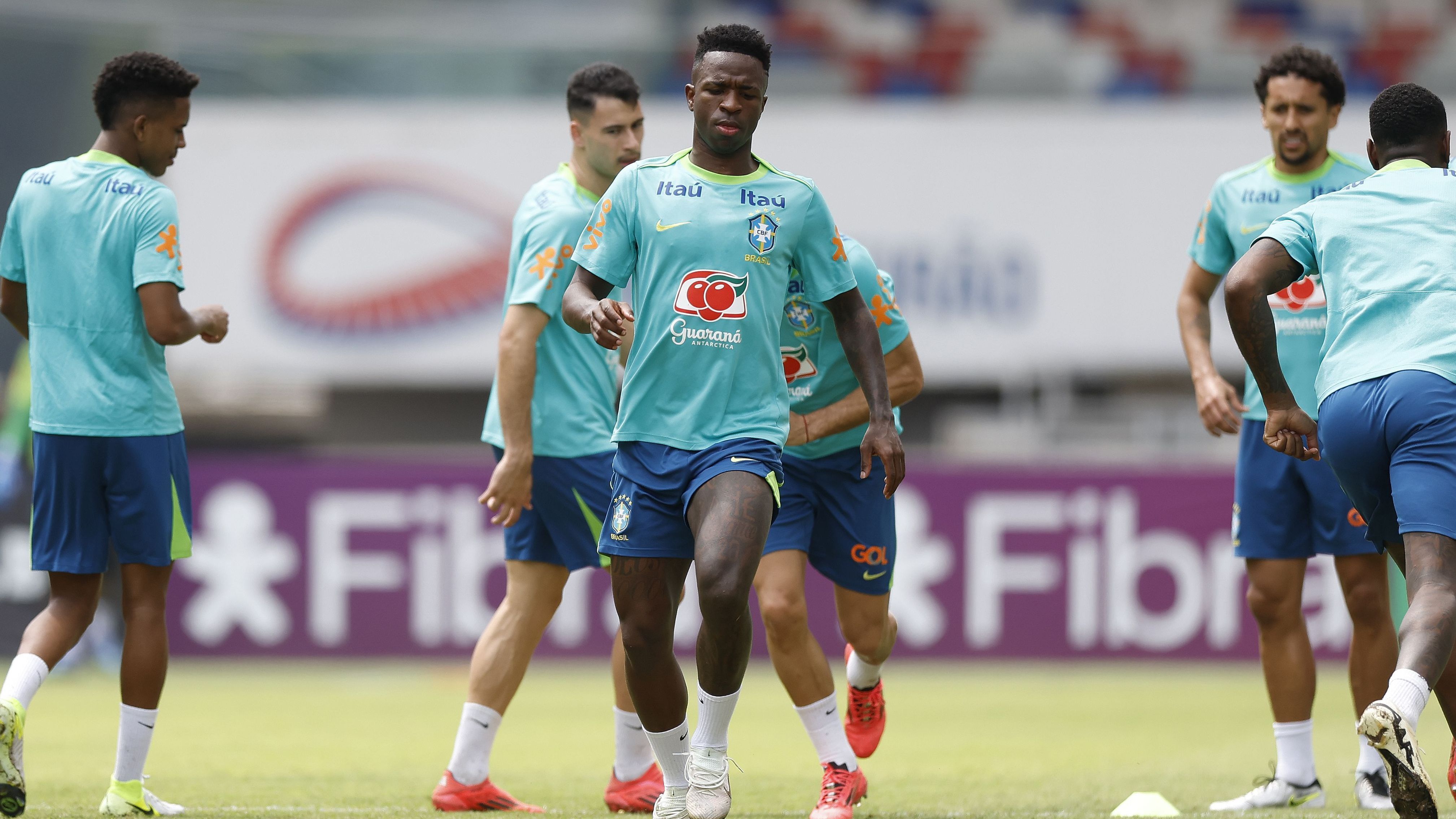 Jogadores da Seleção em treino