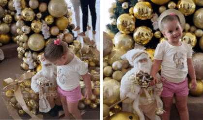 Virginia mostra Maria Flor posando em decoração de Natal: "Fotos da senhorinha"