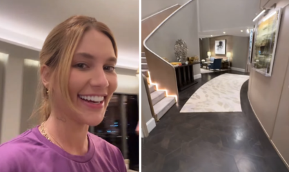Em Dubai, Virginia mostra suíte luxuosa de hotel em que está hospedada