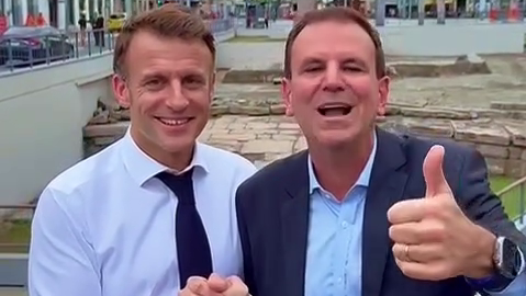 Emmanuel Macron e Eduardo Paes
