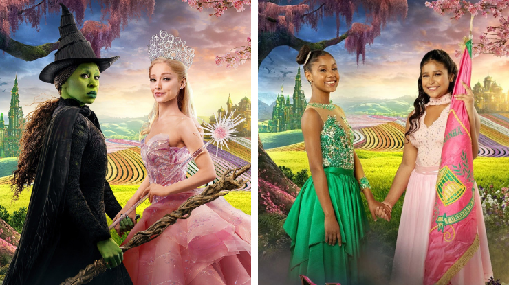 Com porta-bandeiras mirins, Mangueira recria pôster de "Wicked" • Divulgação