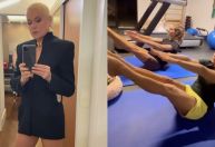 Xuxa exibe abdômen durante treino fitness: "Bora começar a semana"