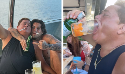 Zé Felipe posta bebedeira com Leonardo em barco milionário: "Casca de bala"