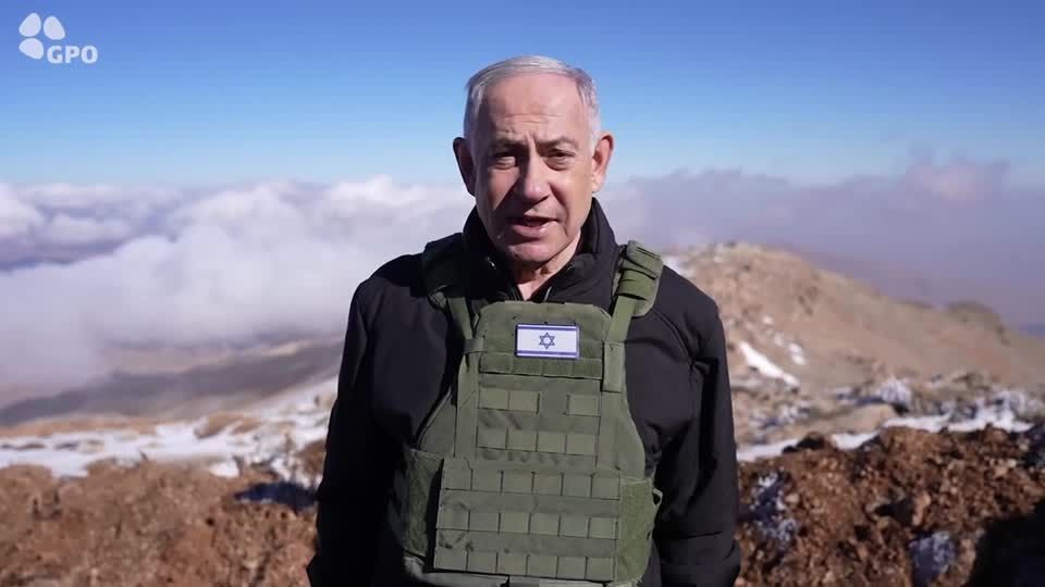 Israeli Prime Minister Netanyahu held a briefing on Mount Hermon peak