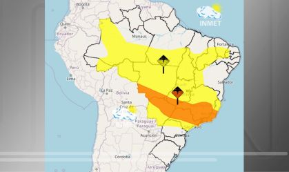 Sete estados tem alerta de tempestades entre hoje e amanhã, diz Inmet