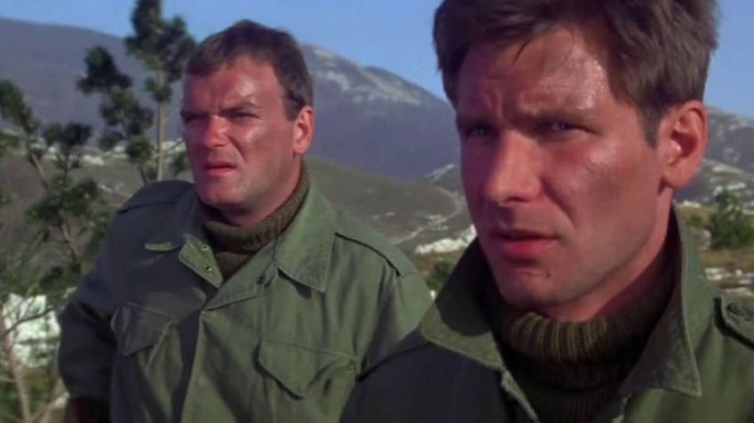 Angus MacInnes com Harrison Ford no filme • Facebook/Angus MacInnes