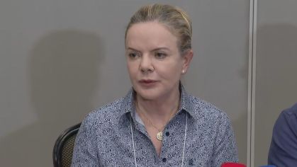 A presidente do PT, deputada Gleisi Hoffmann