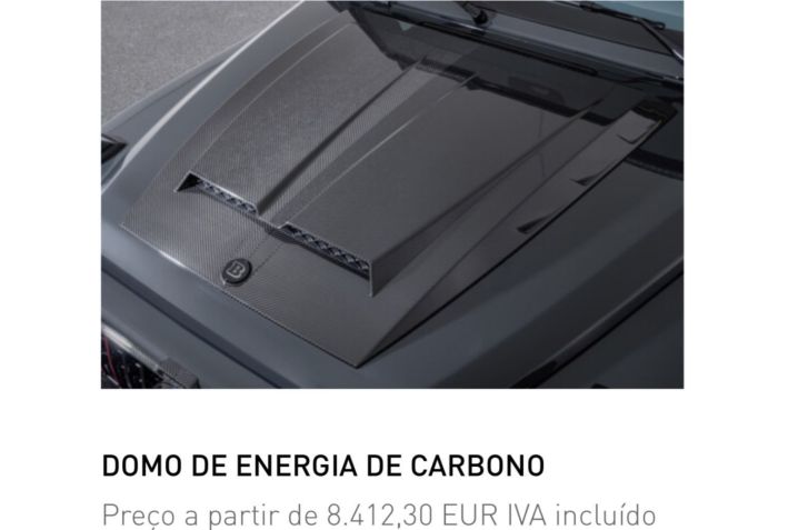 Detalhe em fibra de carbono • Reprodução/Brabus Portugal