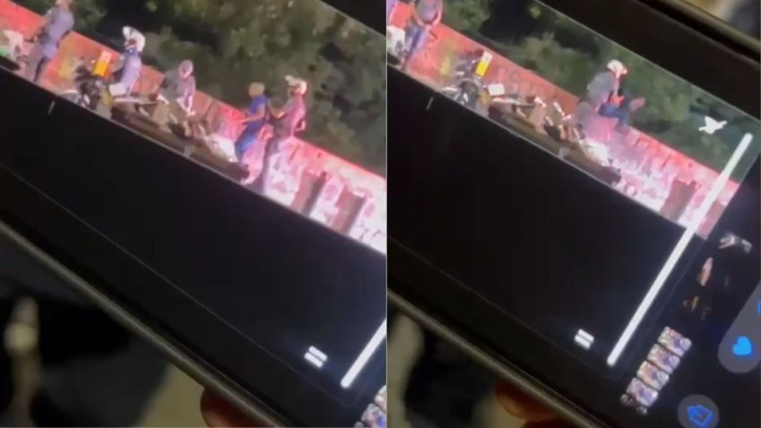 Câmeras flagraram policial jogando homem de cima de ponte na zona sul de SP • Reprodução