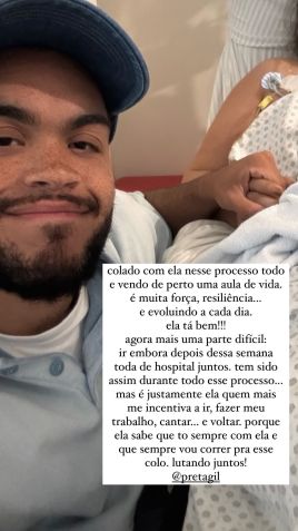 Francisco Gil comenta sobre o estado de saúde da mãe, Preta Gil • Instagram/Francisco Gil