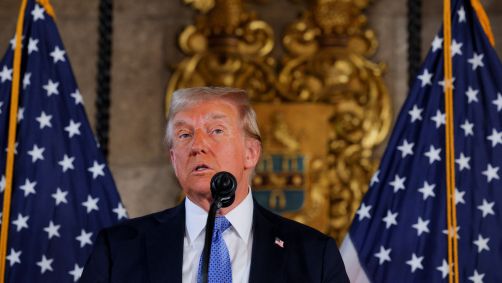 Presidente eleito dos EUA, Donald Trump, em Palm Beach.