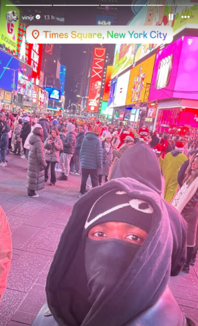 Vini Jr na Times Square Garden • Reprodução