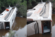 Três pessoas morrem e duas ficam feridas após ônibus cair de ponte no Tocantins