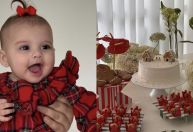 Filha de Amanda Kimberlly e Neymar ganha festa natalina de 5 meses