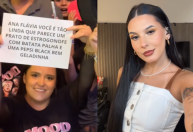 Fã de Ana Castela brinca com cartaz em show: "Tão linda que parece estrogonofe"