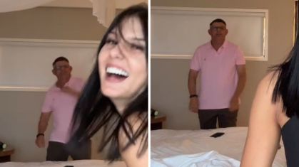 Ana Castela faz dancinha com o pai nas redes sociais