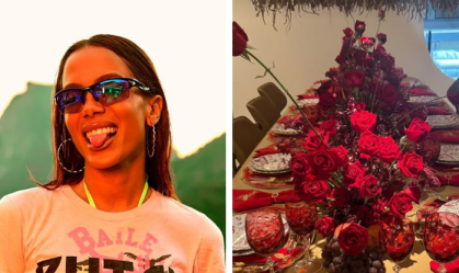 Anitta monta ceia de Natal com louças de mais de R$ 2 mil; veja