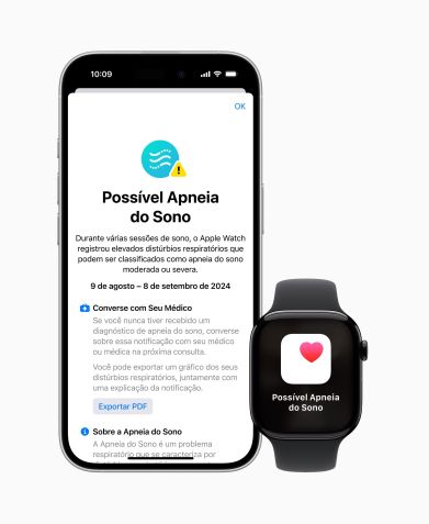 As notificações de apneia do sono já estão disponíveis no Apple Watch • Divulgação/Apple