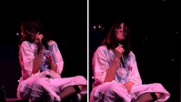 Billie Eilish é atingida no rosto por objeto durante show nos EUA; veja